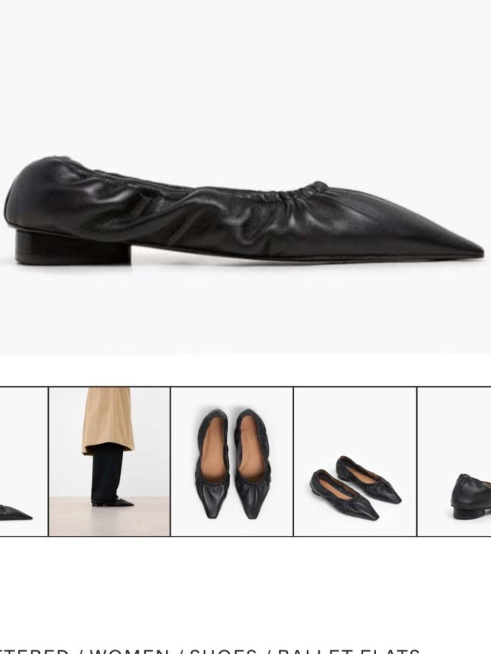 Flattered Isa Black Leather Flats
